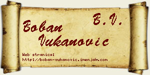 Boban Vukanović vizit kartica